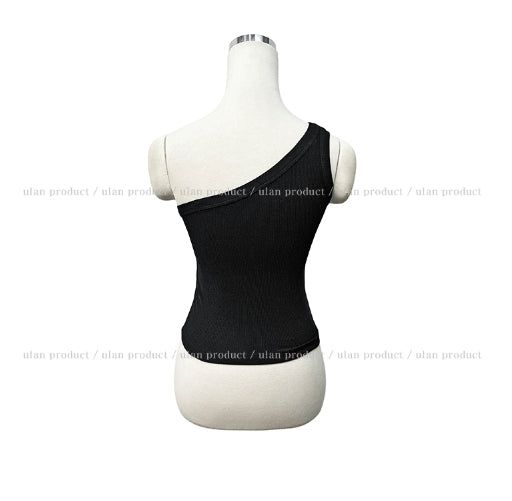 Low rivet one shoulder sleeveless