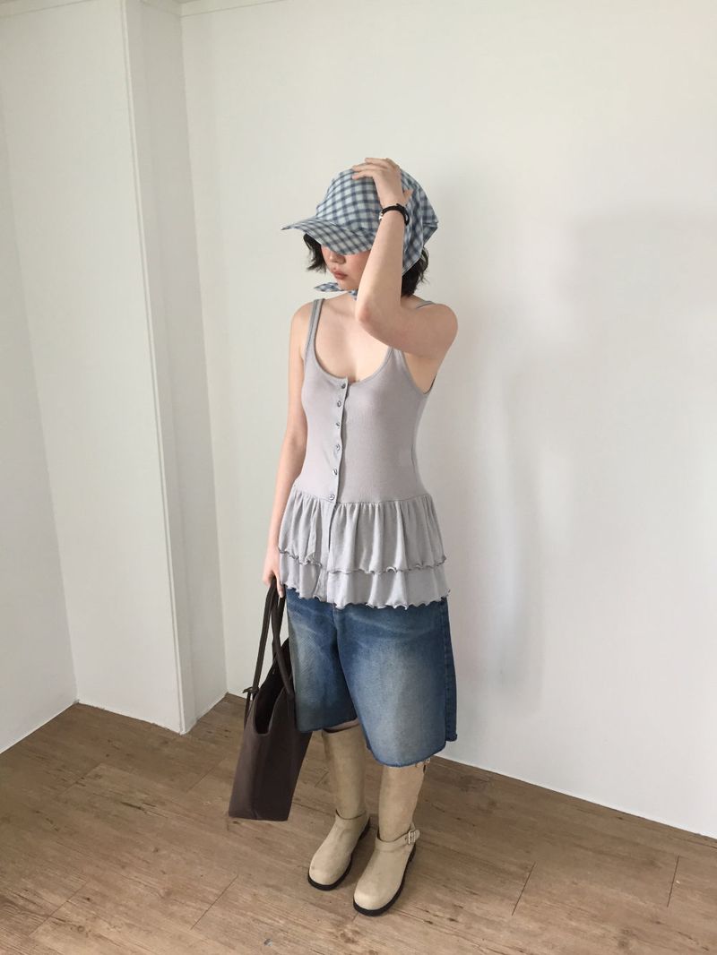 Plaid Scarf Ball Cap (2color)
