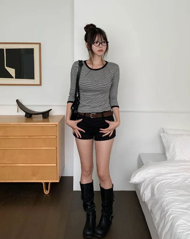 Whip Side Pocket Cotton Shorts