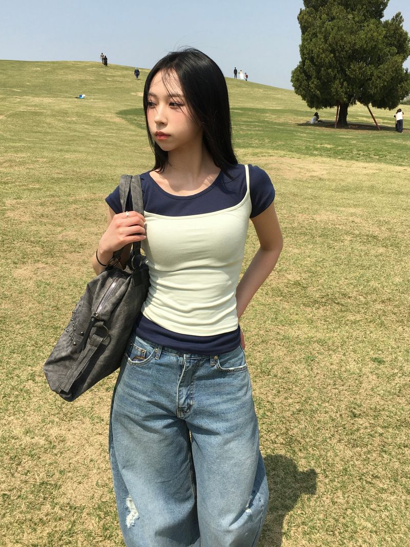 Curvy Crack Curved Denim Pants (1c)