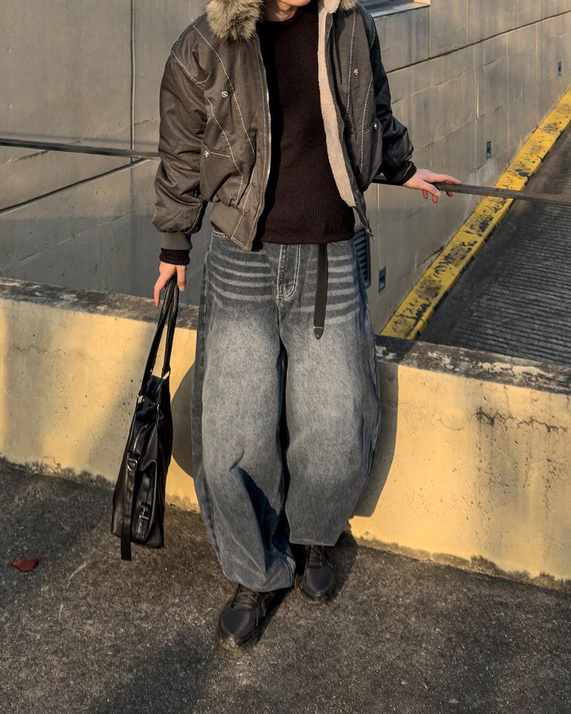 Kino Double Cat Washing Balloon Denim