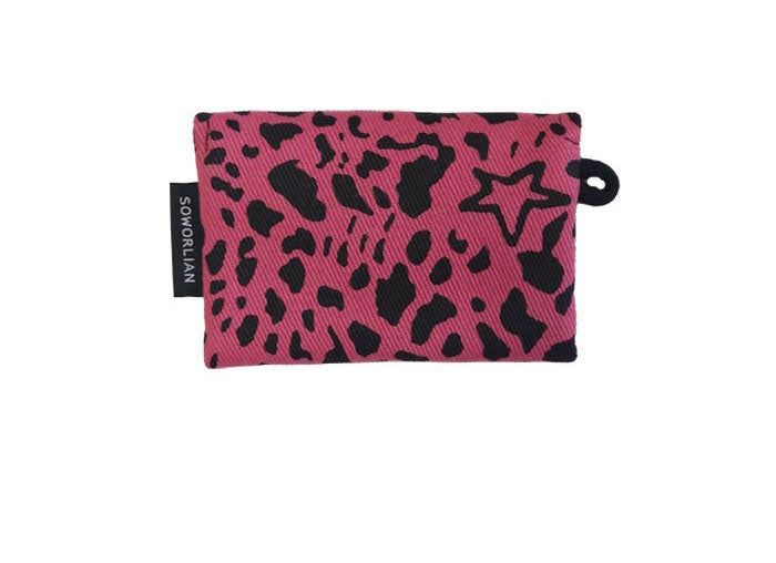 Simple Card wallet _Leopard Pink