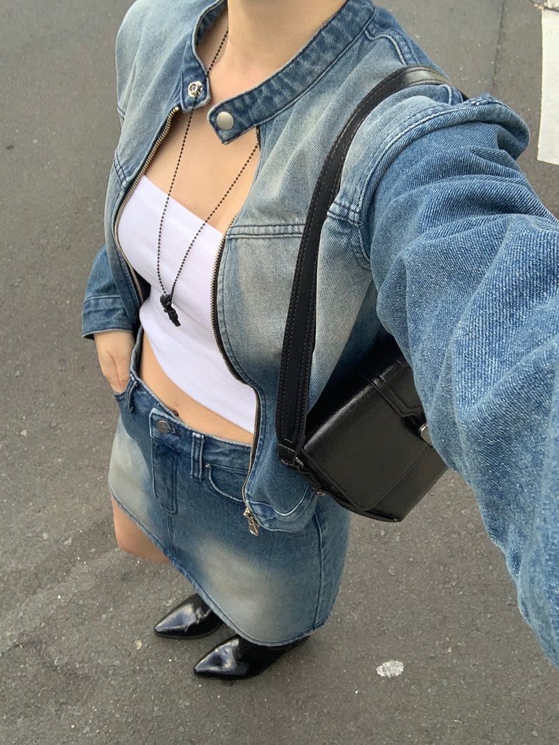 [MADE] Dune Y2K denim mini skirt