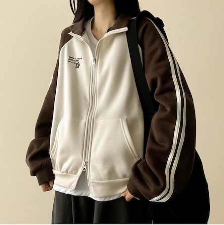 Gling Track Two Way High Neck Zip-Up [Fleece]