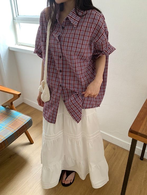 Nayuta Pintuck Tiered Banding Long Skirt