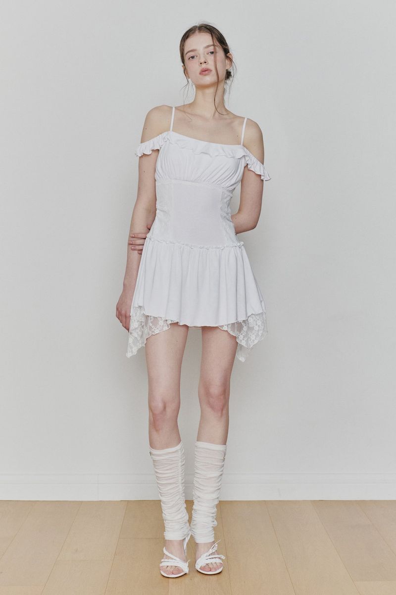 PAIN OR PLEASURE（ペインオアプレジャー）の「PETAL RUFFLE DRESS white（Dresses）」