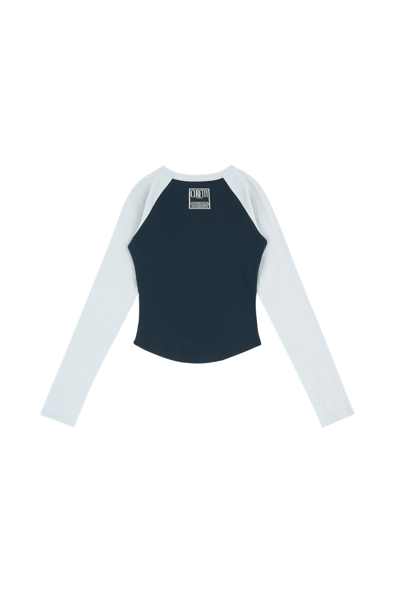 C RAGLAN LONG SLEEVE T-SHIRT_NAVY