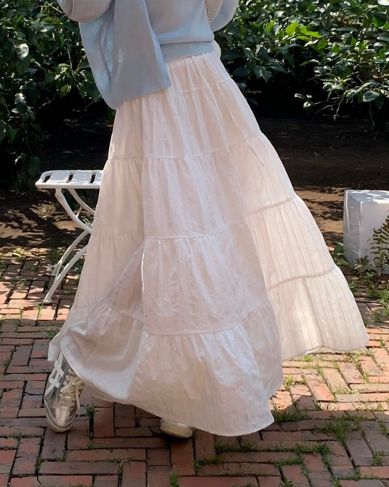 BEIDELLI（ベイデリー）の「[MADE] Wellin, Teard Race long skirt（Skirts）」