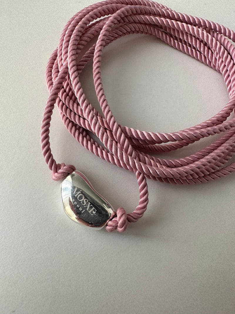 [Hand made/925silver] Long string bean necklace (2color)