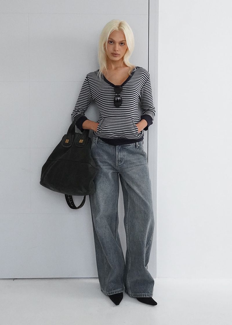[MADE] Tecon Cutout Wide Denim Pants