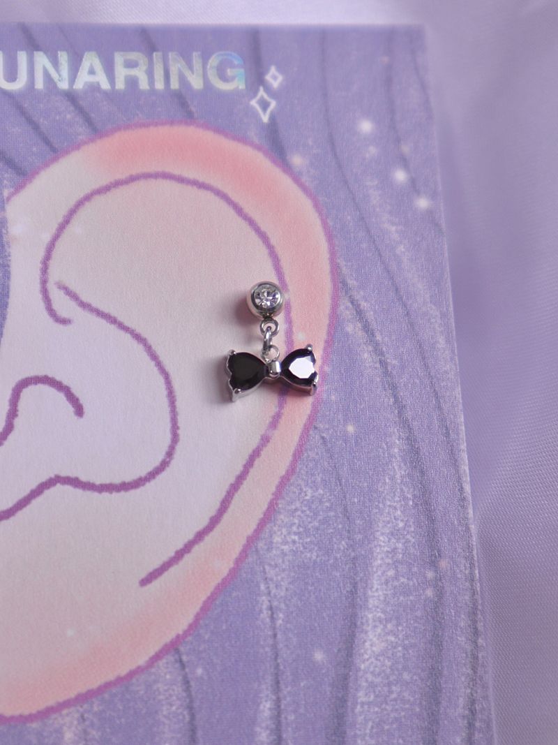 Surgical steel black ribbon piercing