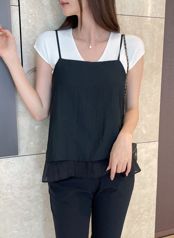 Mully Chiffon Layered Bustier Blouse