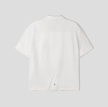 Kelden Cutout Short Sleeve Trucker Shacket