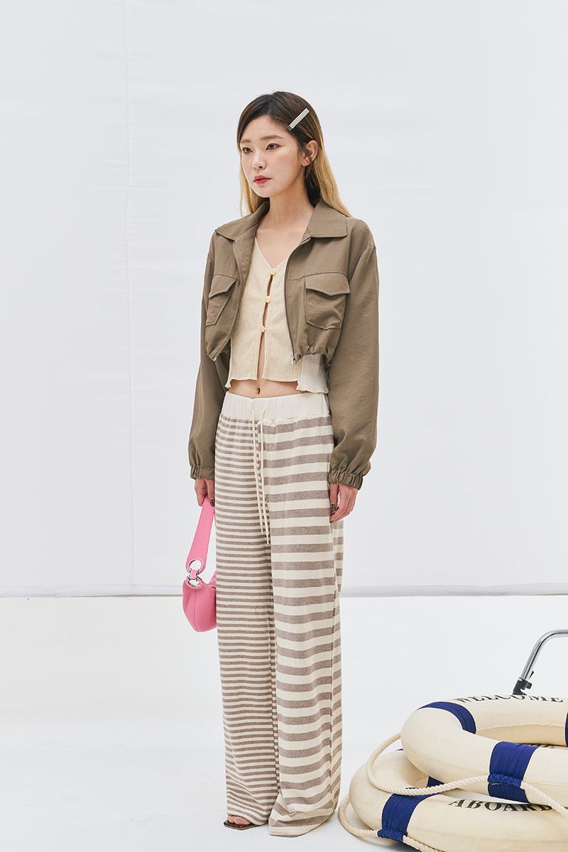 Core string bomber jacket jk (2 colors)