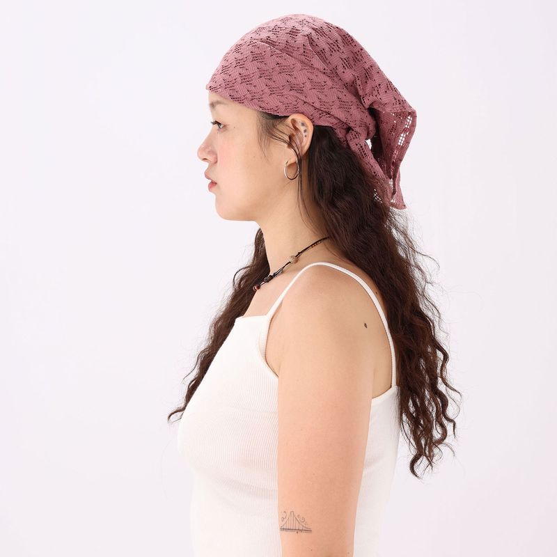 indi pink knit bandana