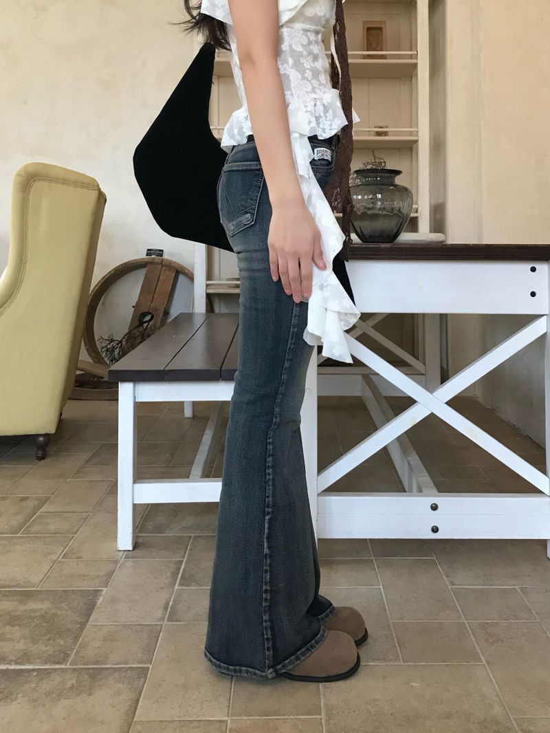 Bridget Gradient Washing Bootcut Denim Pants