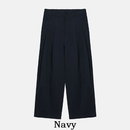 Neji two-tuck wide pants