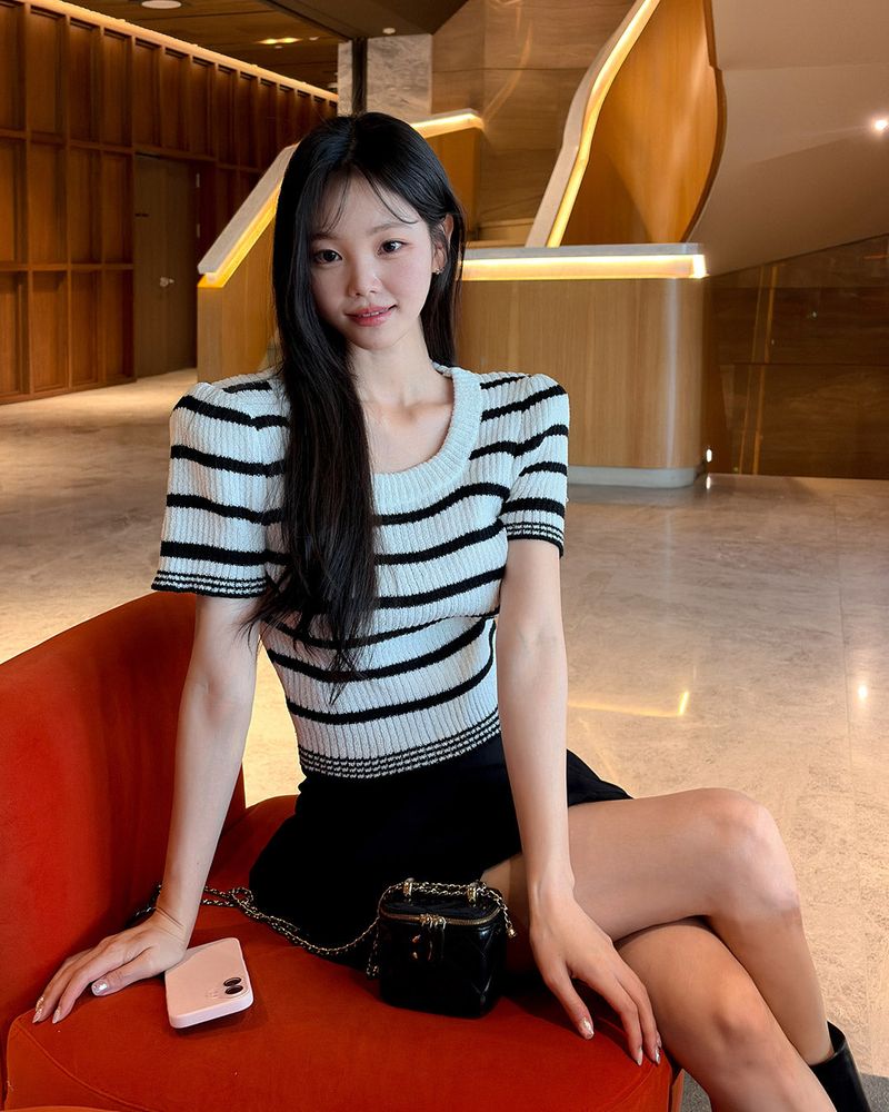 MAYBINS(メイビンス)の「Tetti stripe short‑sleeve knit(Tops)」