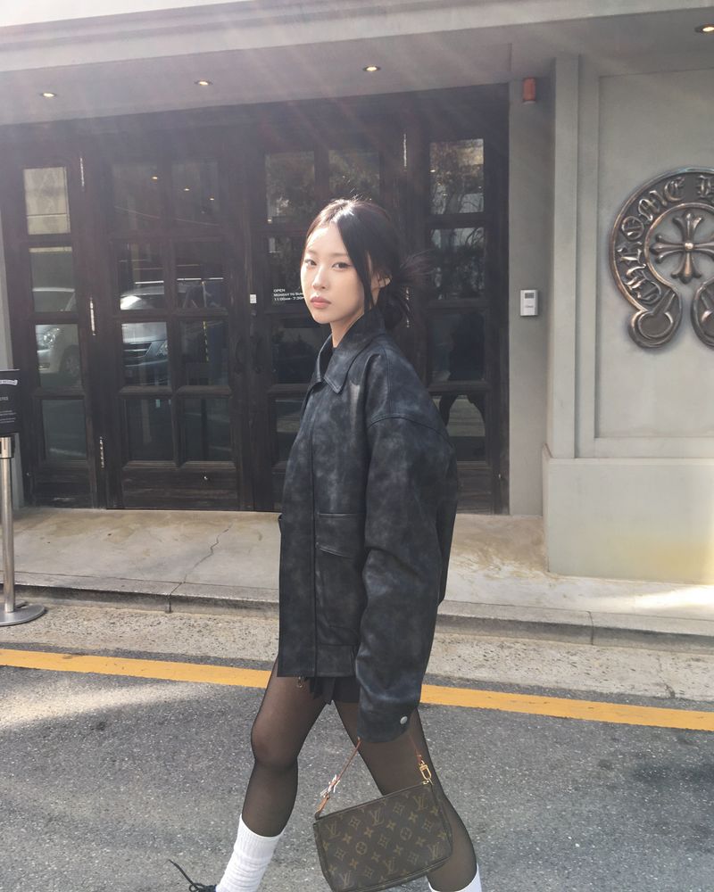 [Made] Rene leather jacket -black
