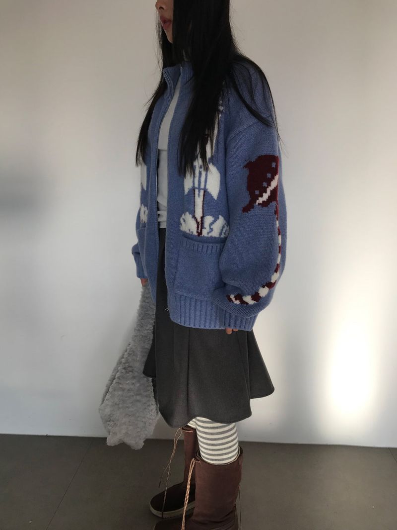 Hubble High Neck Knit Zip-Up (2 Colors)