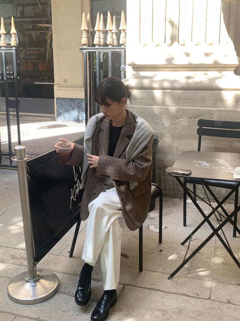 [MADE] Check wool jacket