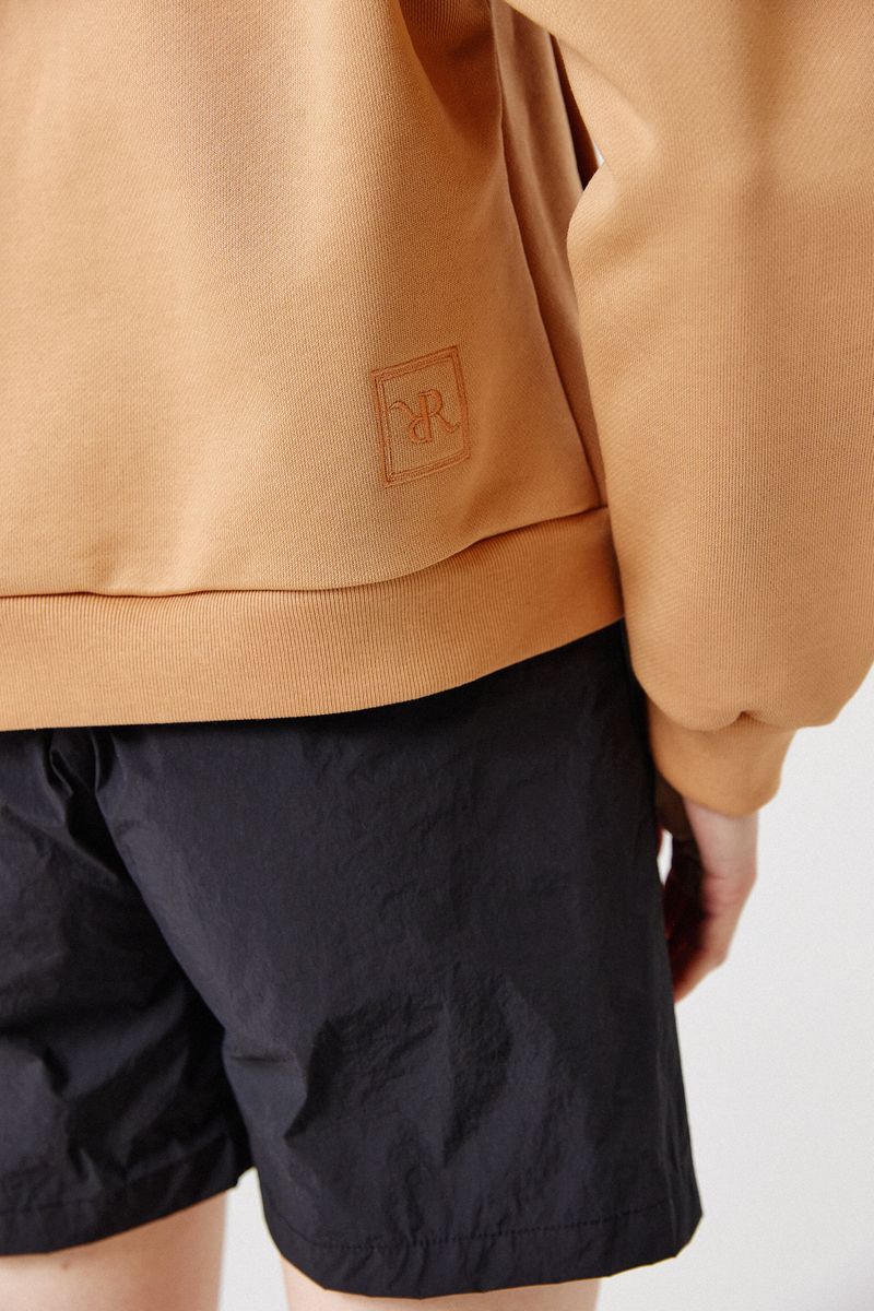 balloon crop hoodie_brown