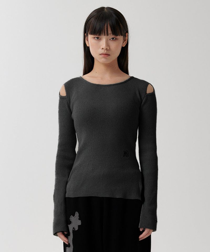 mahagrid(マハグリッド)の「CUT OFF LS KNIT(Tops)」