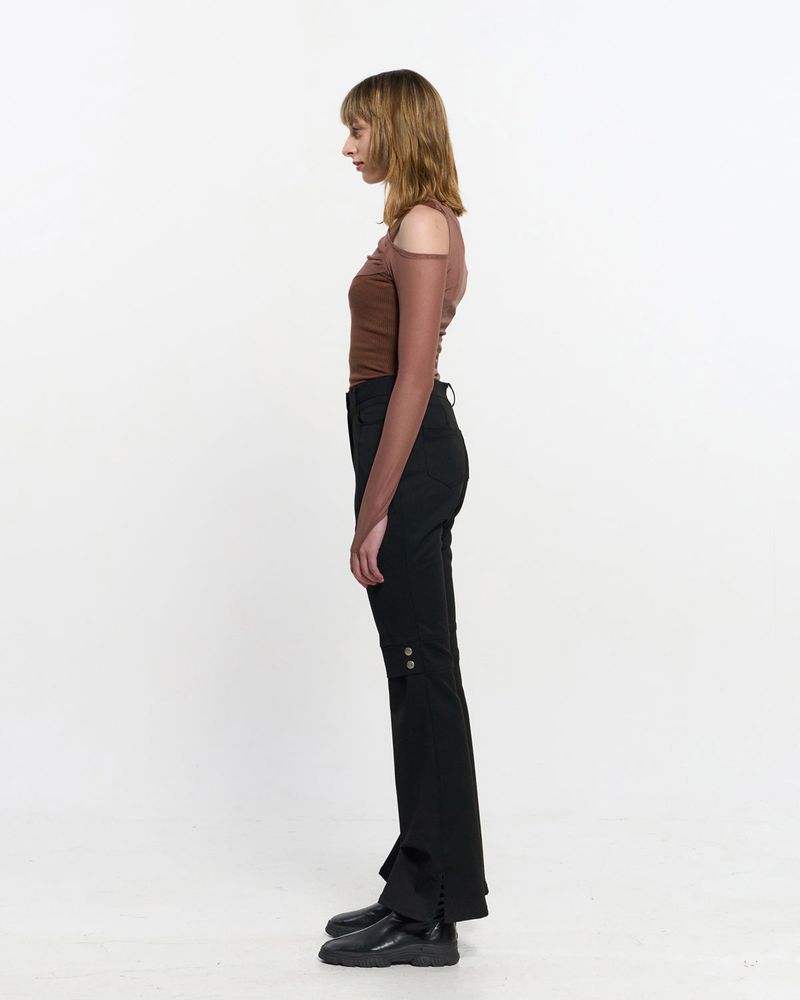 In&Out Knitted Top _  BROWN