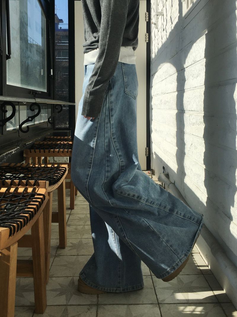 Vero Cut Washed Wide Denim (2c)