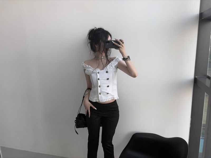 napoleon shirring blouse (2color)
