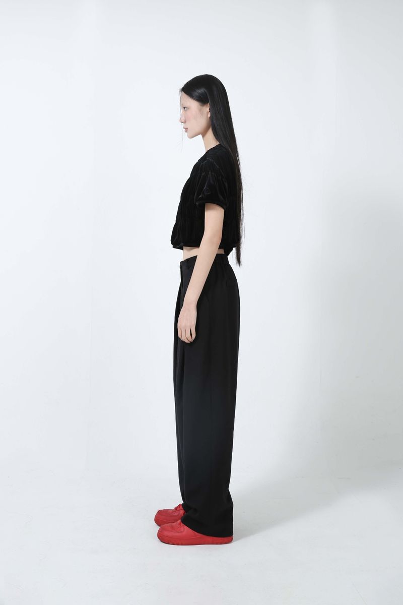 WOOL PINTUCK PANTS