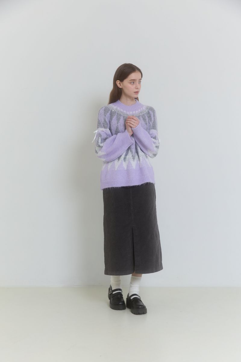 WINTER SLIT CORDUROY SKIRT