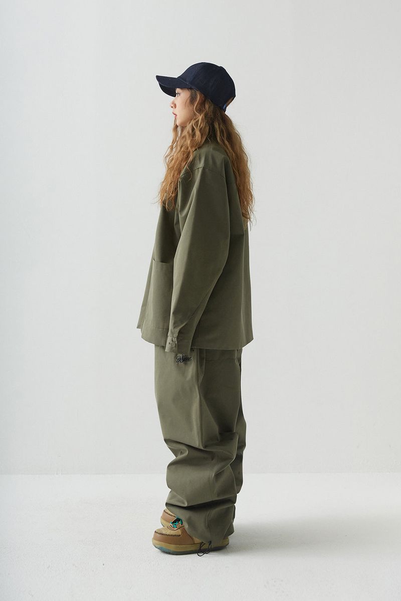 BSR2223FWJK065 LOGO COLLAR COTTON BASIC JACKET KHAKI