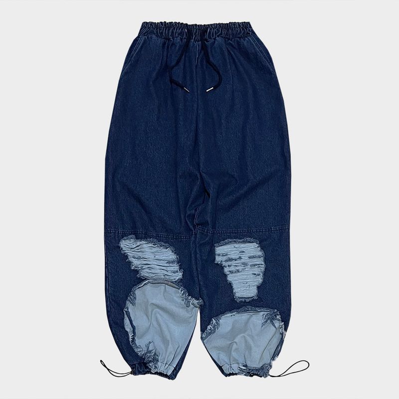 bleach denim pants_blue