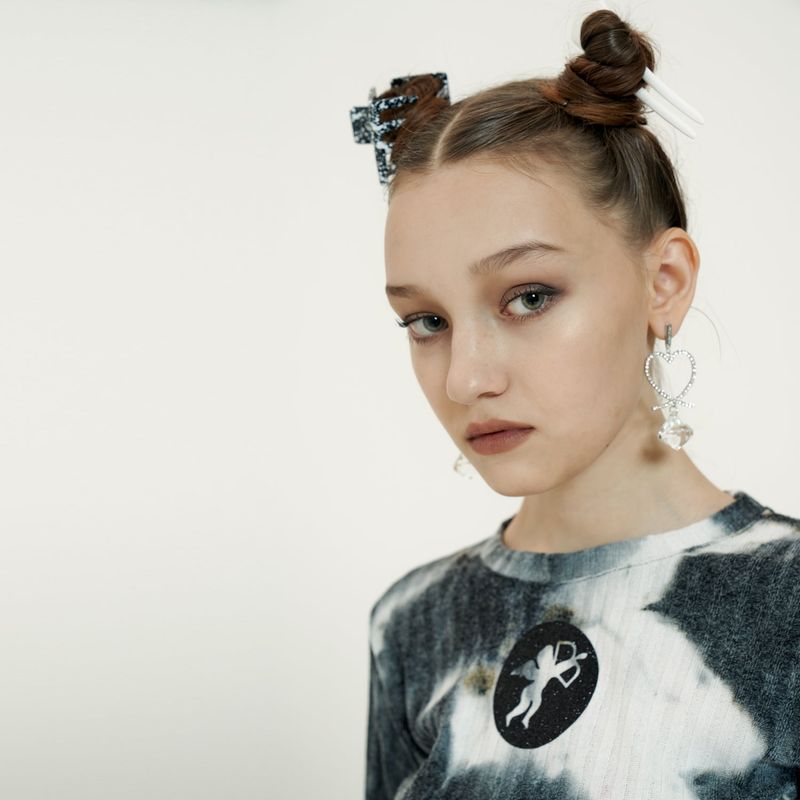 Tie-dye Cupid Knit [Black&White]