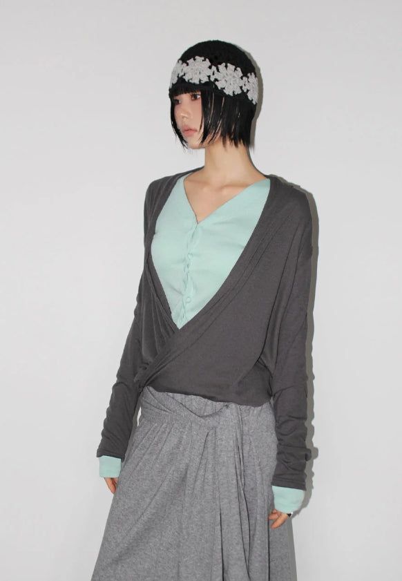 KNOT TIE MIDI SKIRT