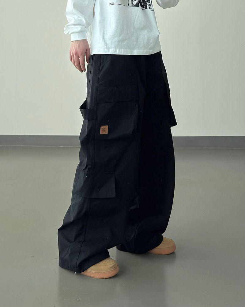 Utility Patch Wide Cargo Pants