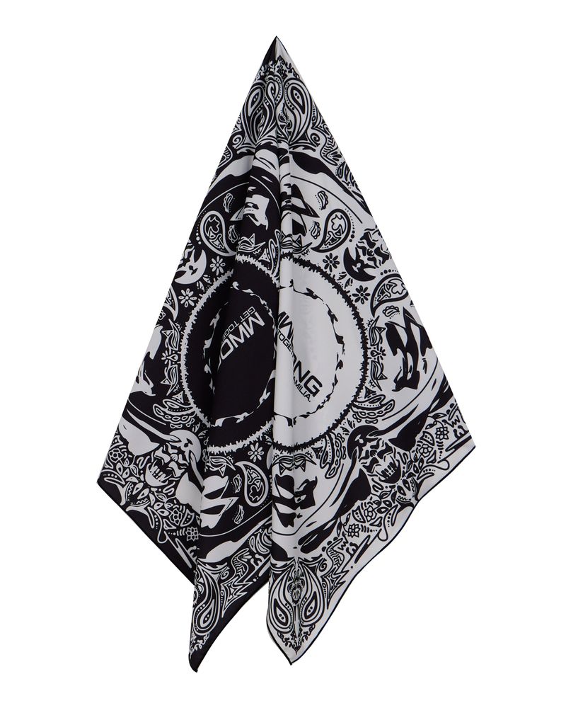 double bandana silk scarf(BL,WH)