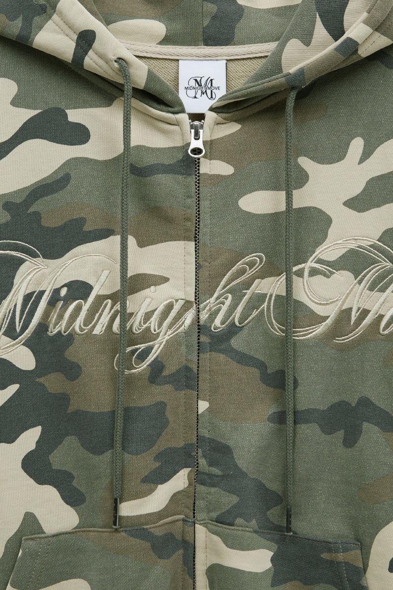lg camo hood zip up (beige)