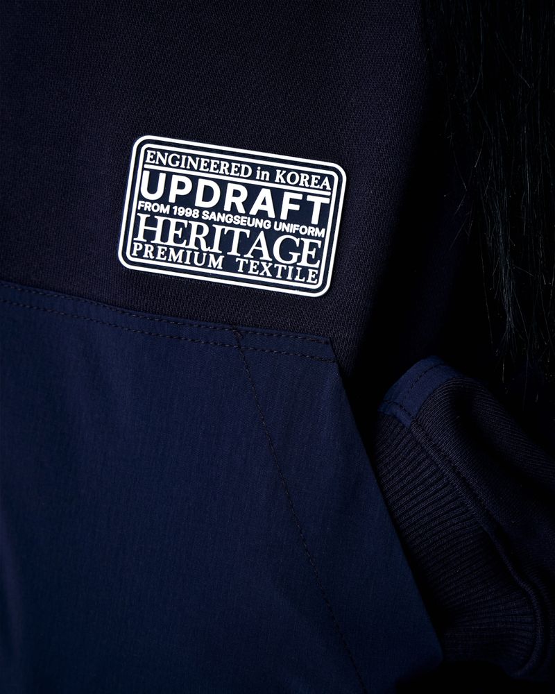 [UPDRAFT]NYLON MIXED COTTON ZIP-UP NAVY