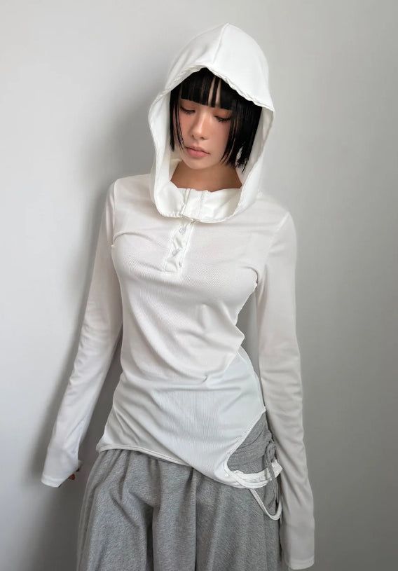 サイドループフードロングスリーブ