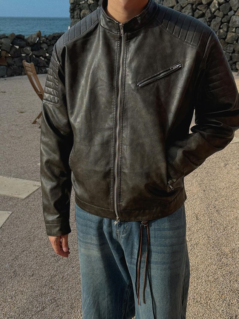 ASCLO Dodge Liner Leather Jacket (3color)