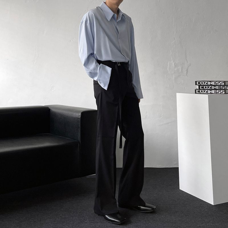 MG649 Belt Flared Fit Slacks (3 colors)