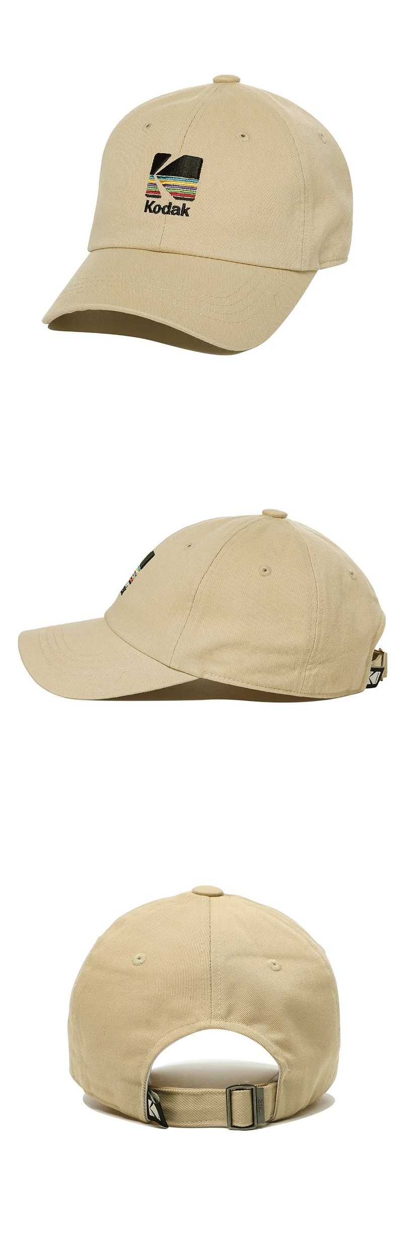 RAINBOW EMBROIDERY BALL CAP【BEIGE】
