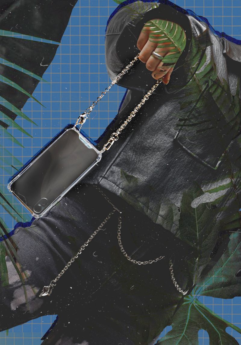 486 SILVER CHAIN PHONE CASE (SHORT)