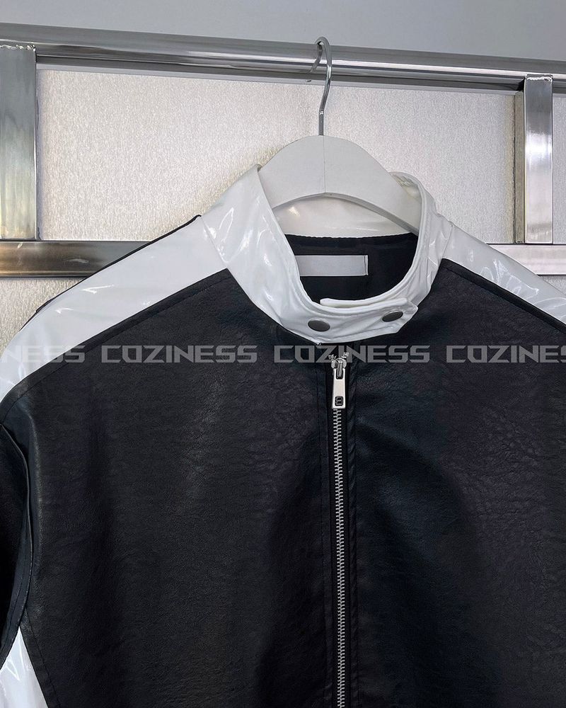 ENOC Glossy Biker Leather Jacket (2 colors)