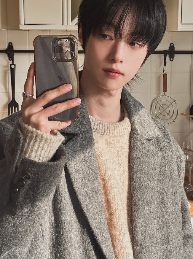 Solive Maxi Long Herringbone Single Coat