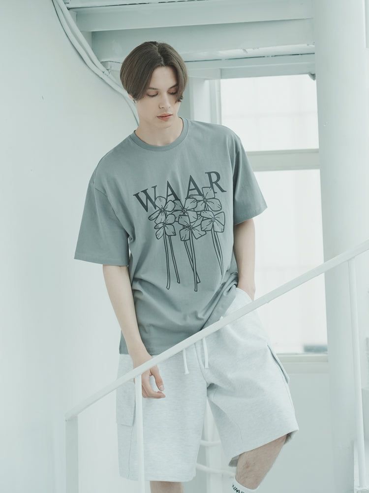 P1013 BERMUDA WIDE CARGO PANTS_WHITEMELANGE