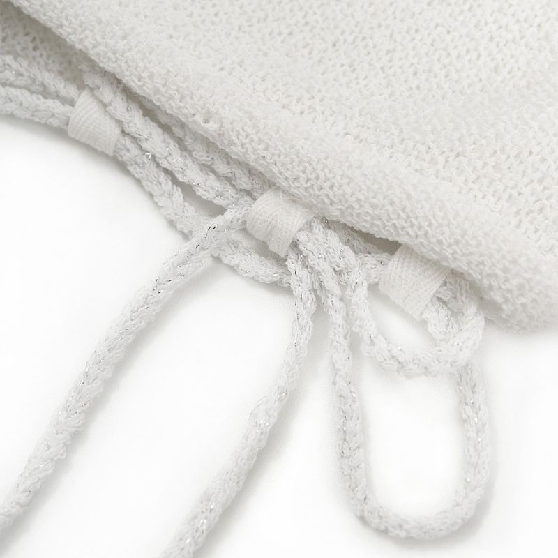 LONG STRING MESH BEANIE (WHITE)