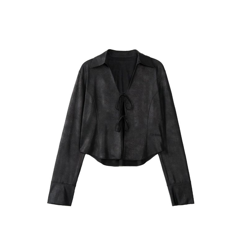 RIBBON WESTERN SHIRTS (BLACK)